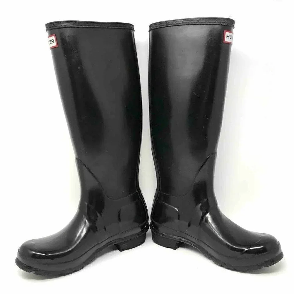 Hunter Originals Gloss Tall Rain Boots Black 5